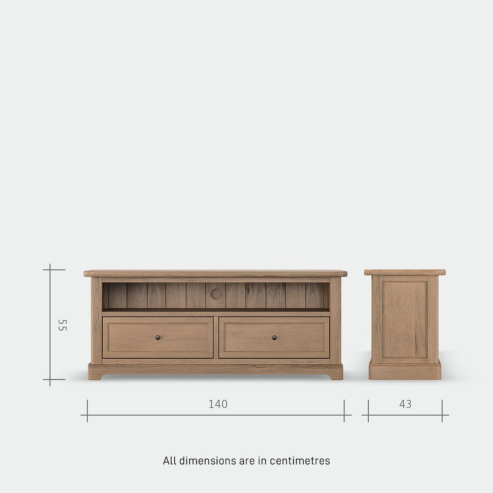 Brennan Antique Finish Solid Oak Large TV Unit 8