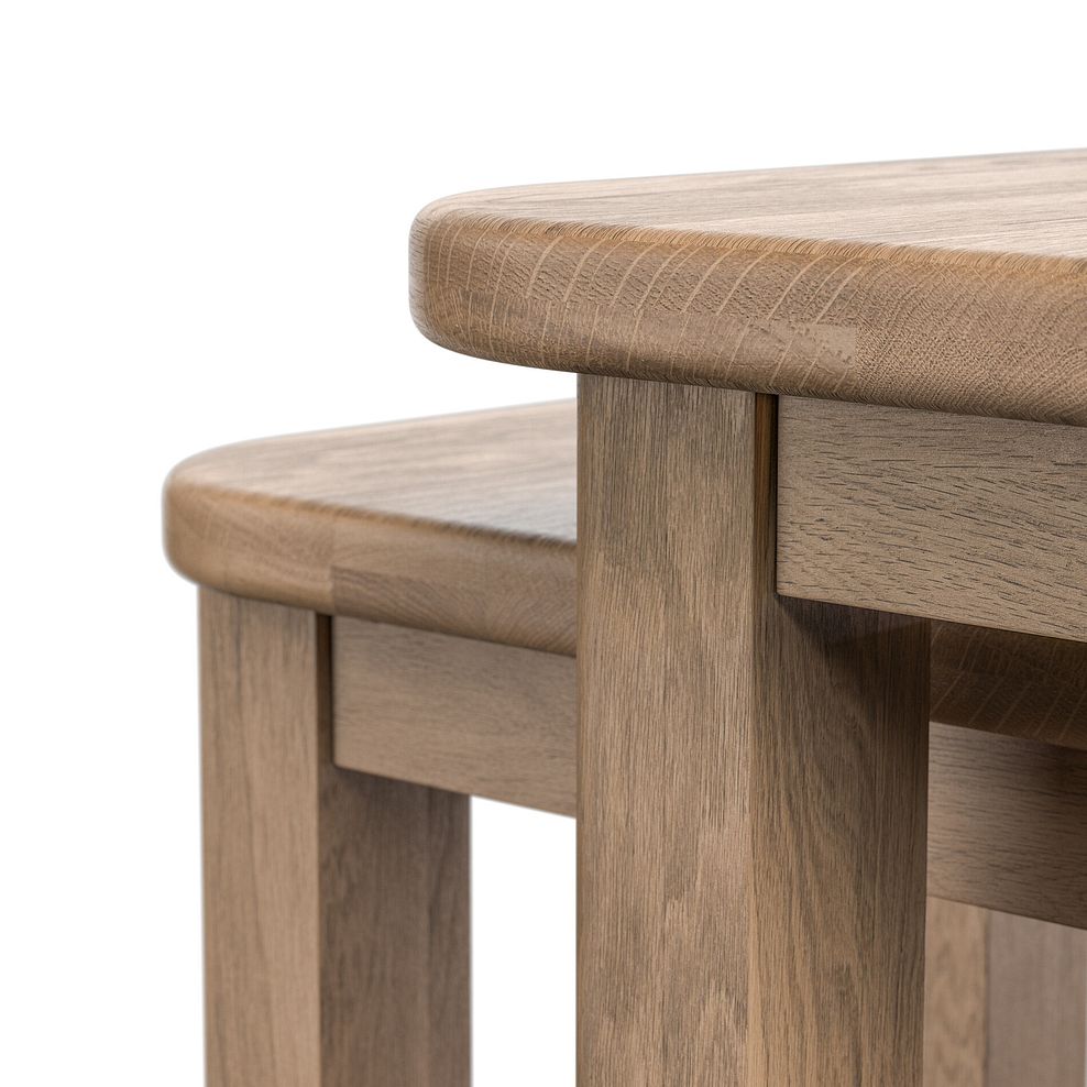Brennan Antique Finish Solid Oak Nest of 2 Tables 4