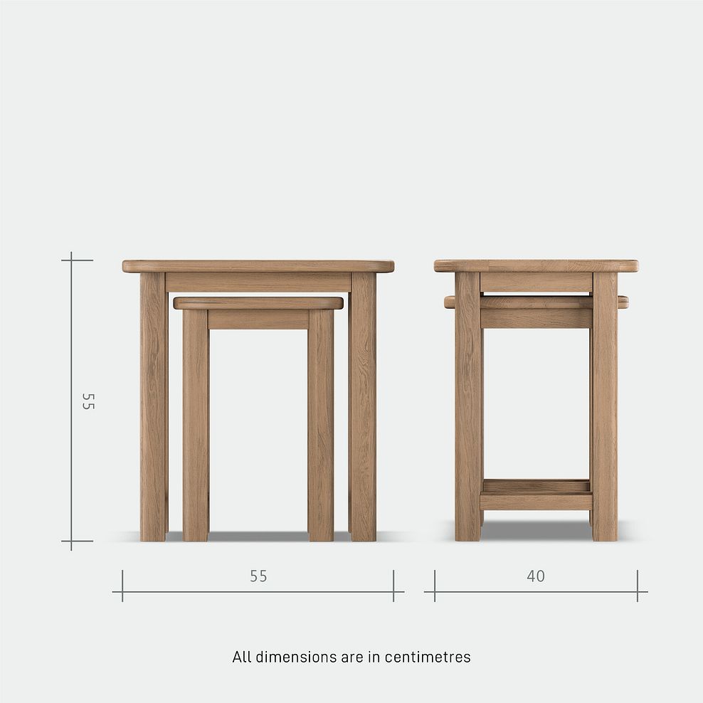 Brennan Antique Finish Solid Oak Nest of 2 Tables 5