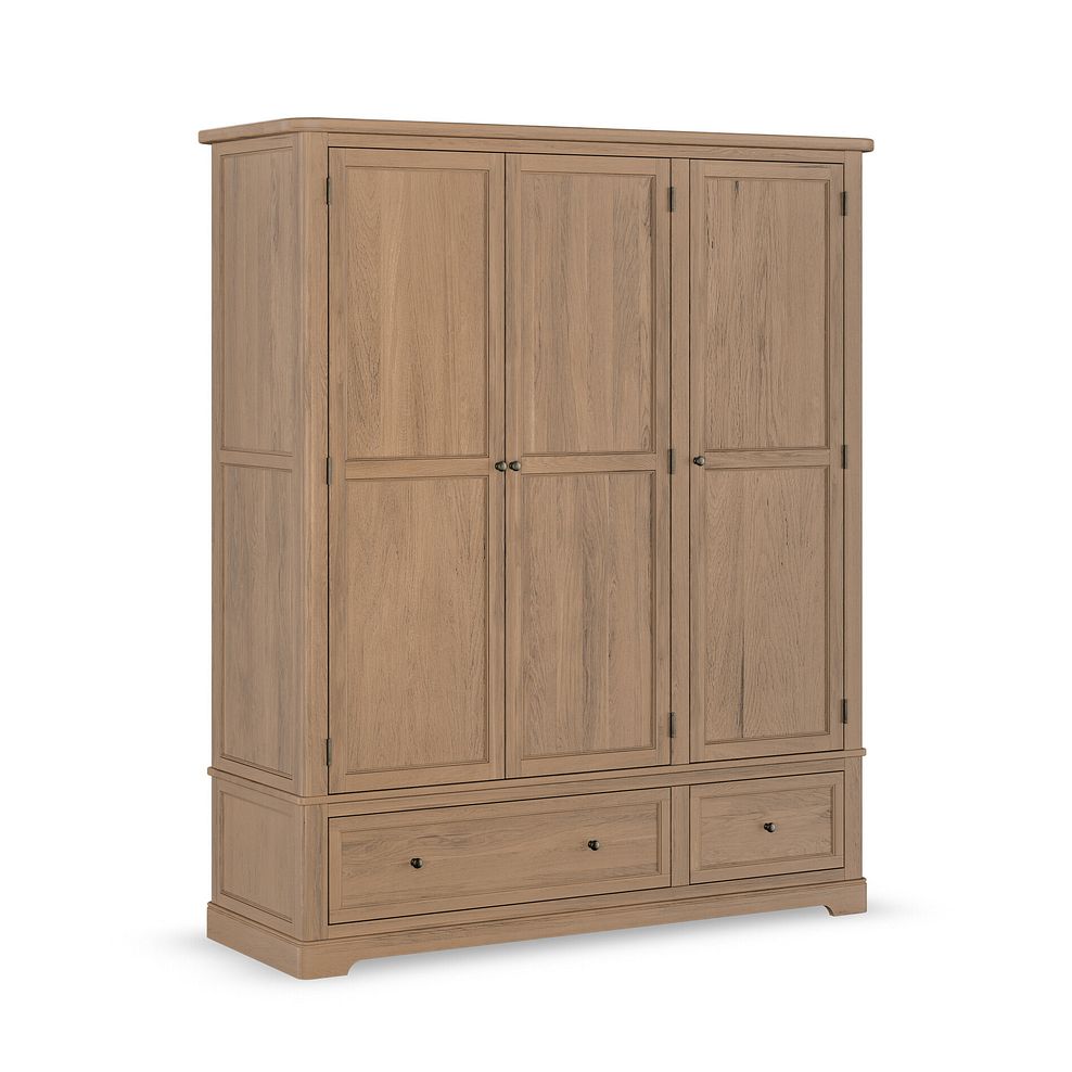Brennan Antique Finish Solid Oak Triple Wardrobe 1
