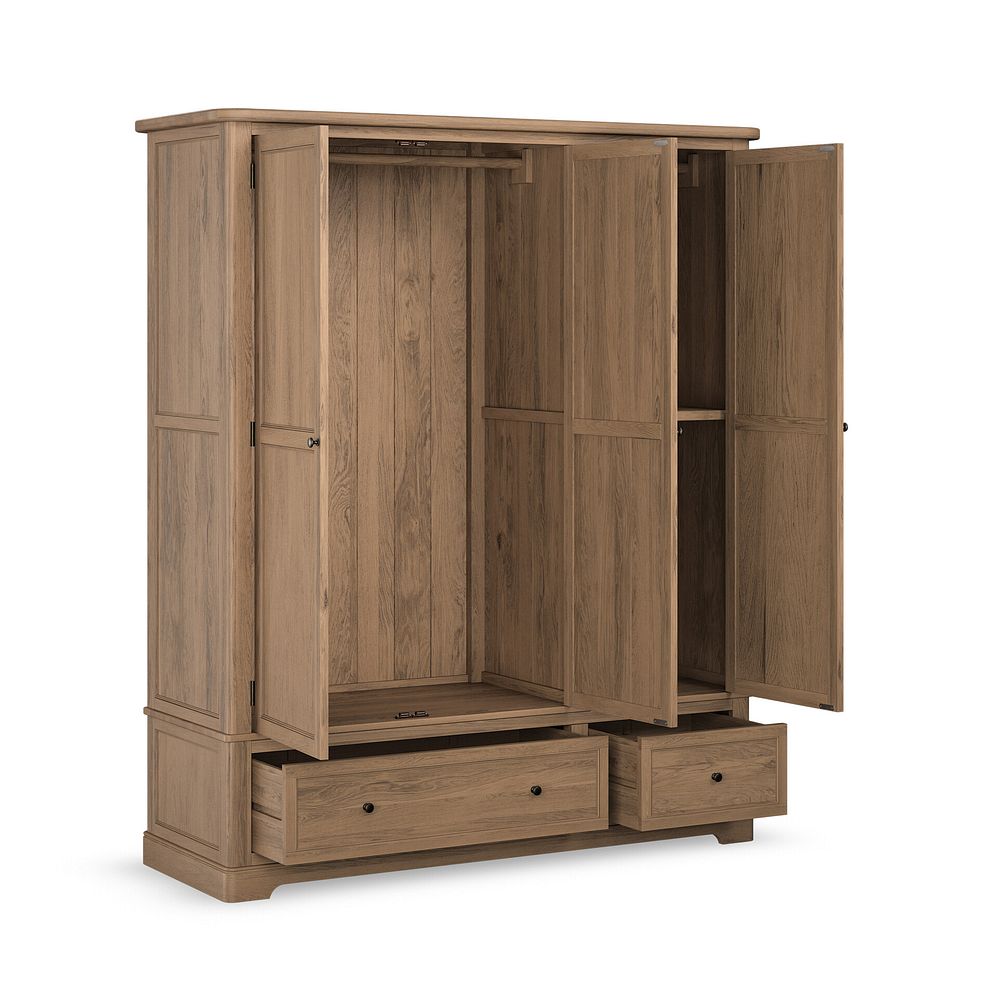 Brennan Antique Finish Solid Oak Triple Wardrobe 2