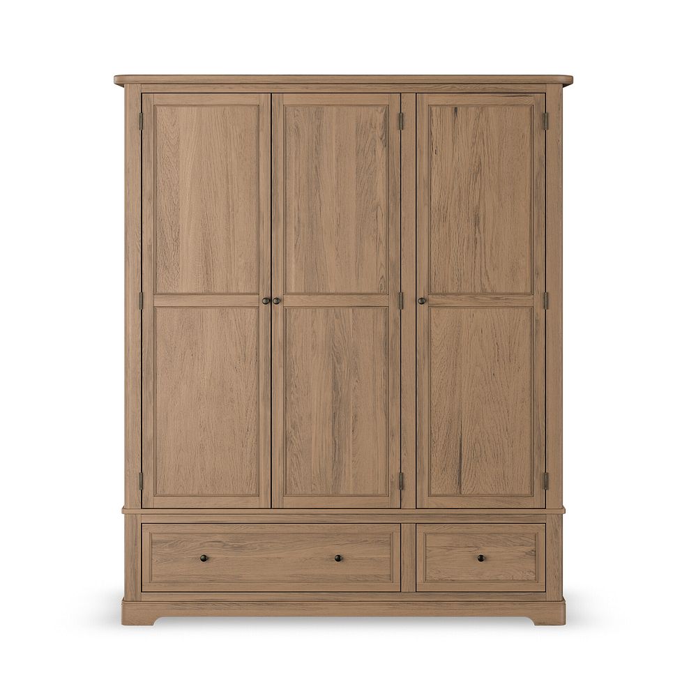 Brennan Antique Finish Solid Oak Triple Wardrobe 3