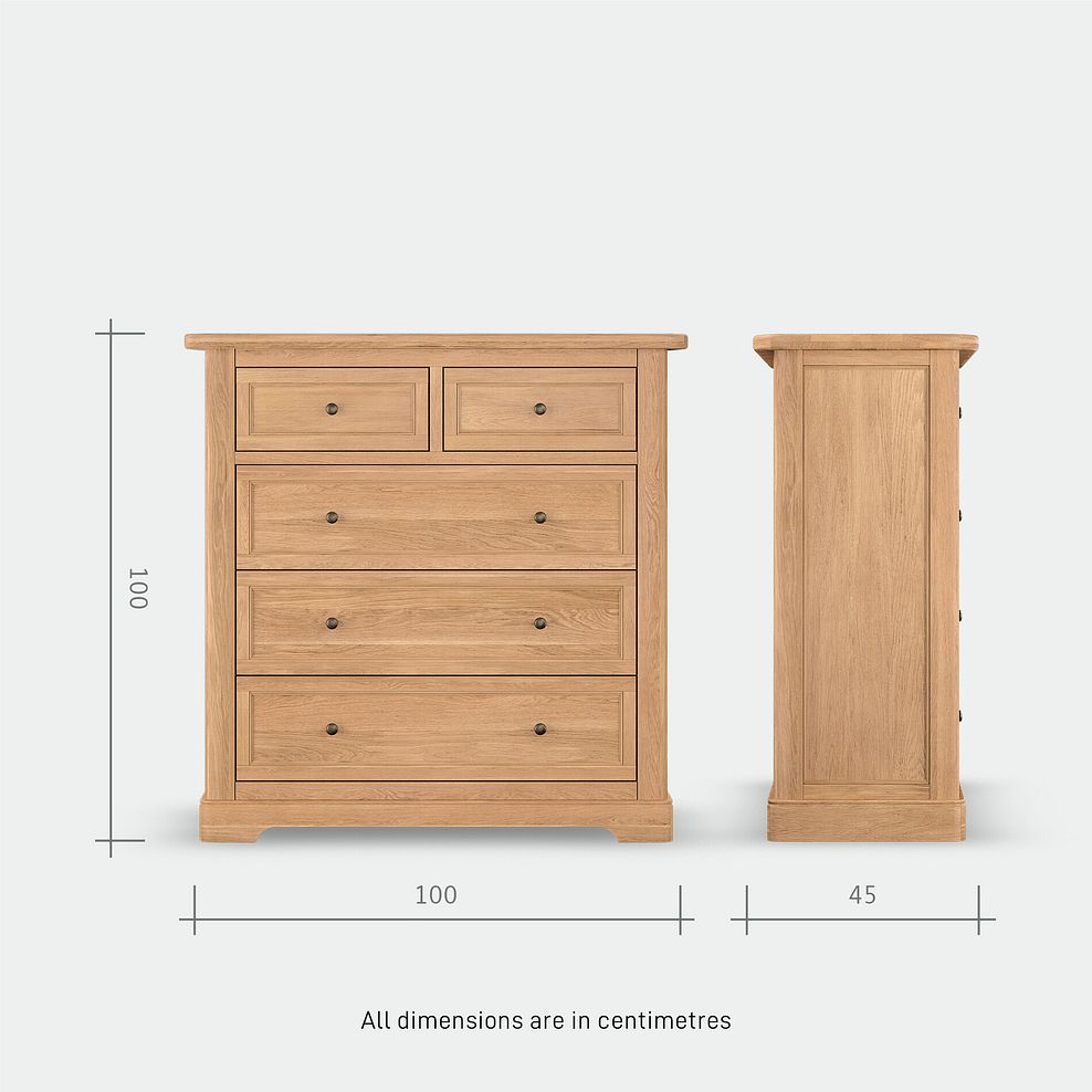 Brennan Natural Solid Oak 2+3 Chest of Drawers 13