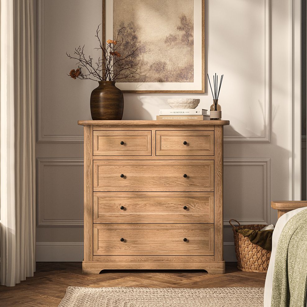 Brennan Natural Solid Oak 2+3 Chest of Drawers 2