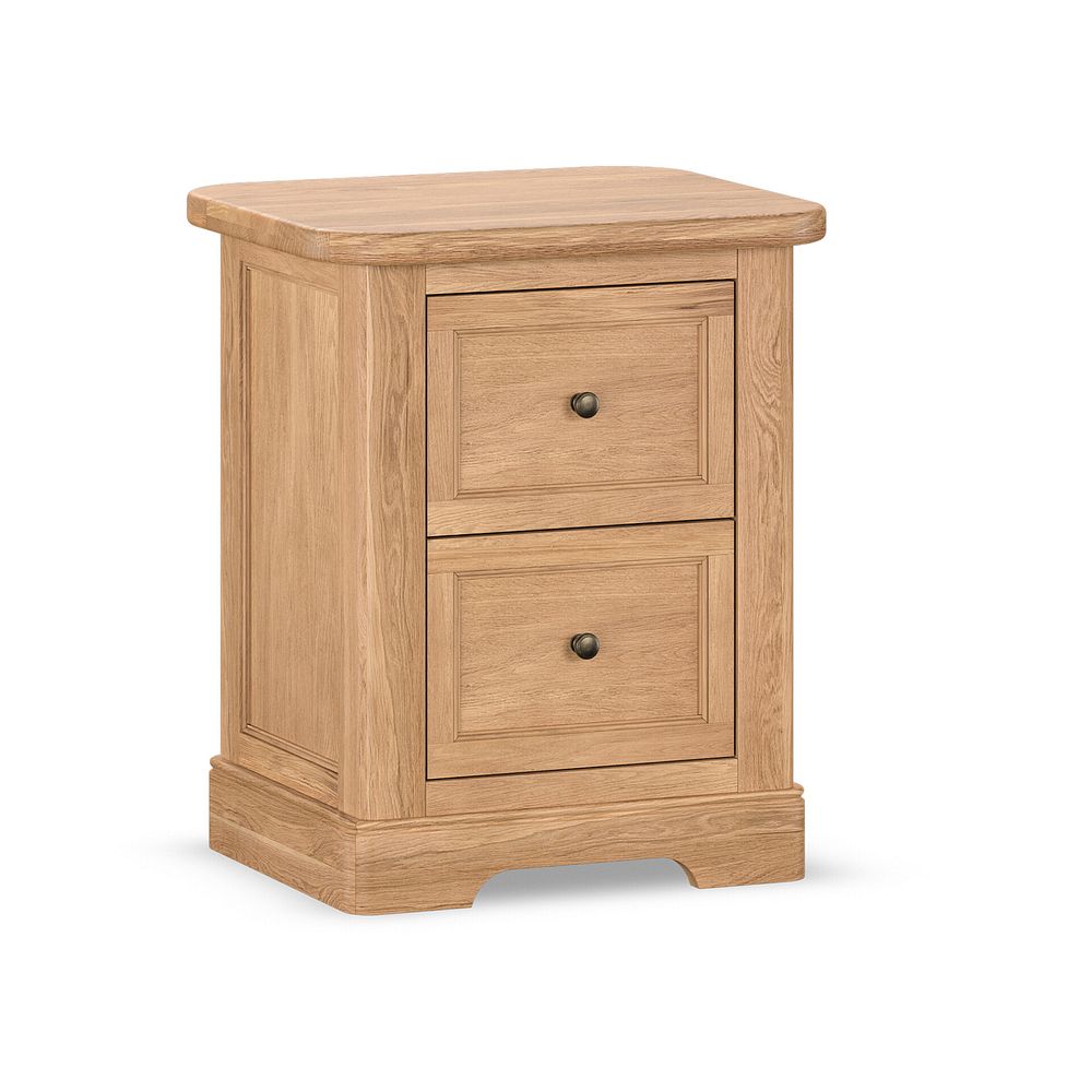 Brennan Natural Solid Oak 2 Drawer Bedside  3