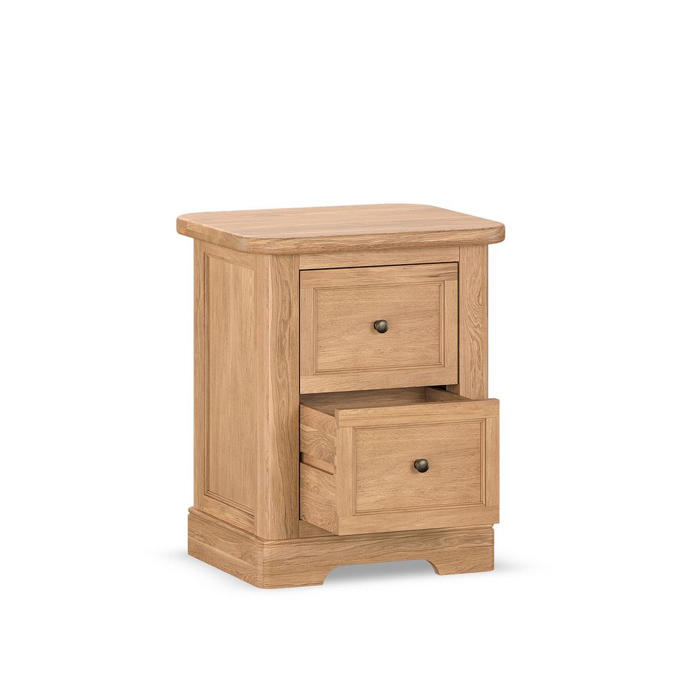 Brennan Natural Solid Oak 2 Drawer Bedside  4