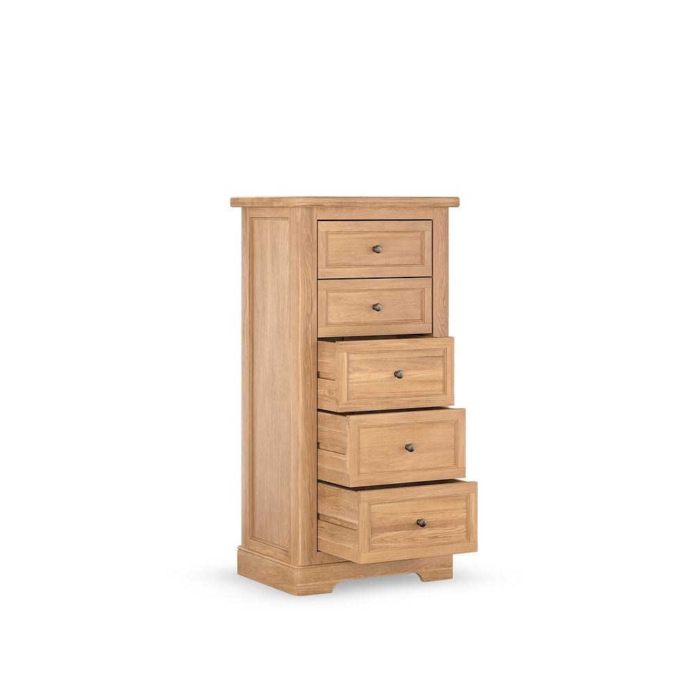 Brennan Natural Solid Oak 5 Drawer Tallboy 4