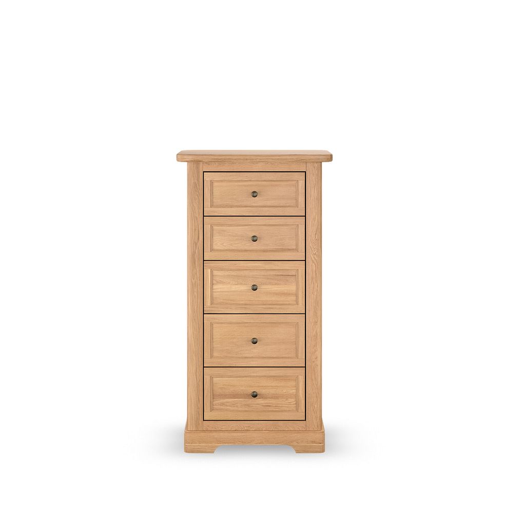 Brennan Natural Solid Oak 5 Drawer Tallboy 5