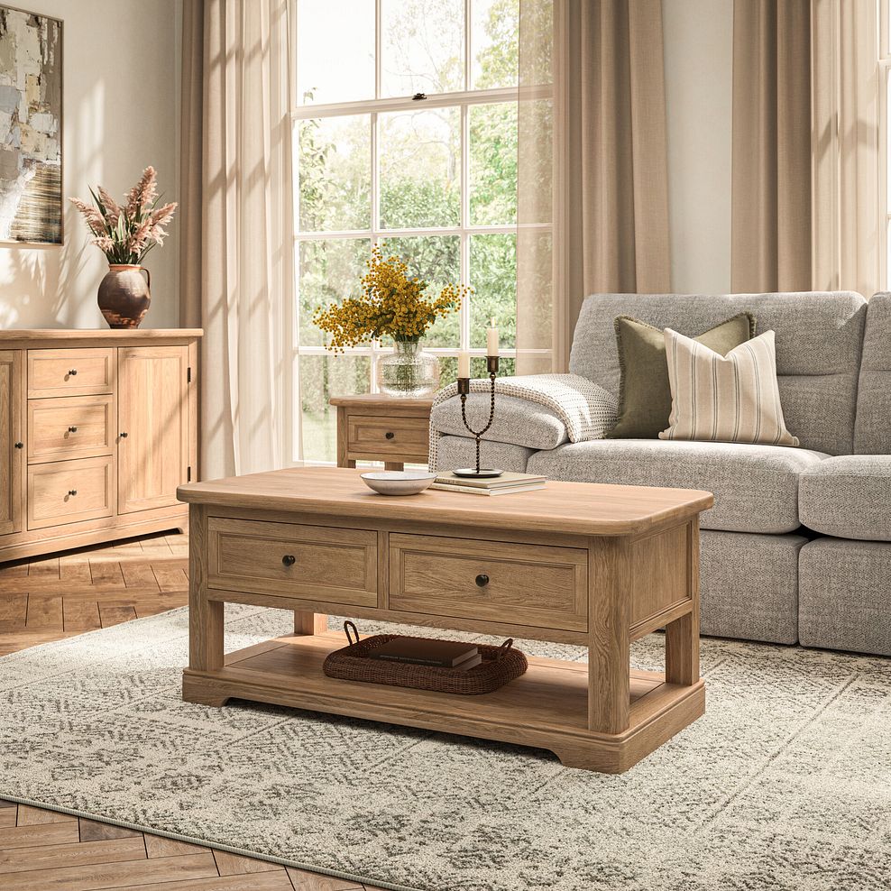 Brennan Natural Solid Oak Coffee Table 1