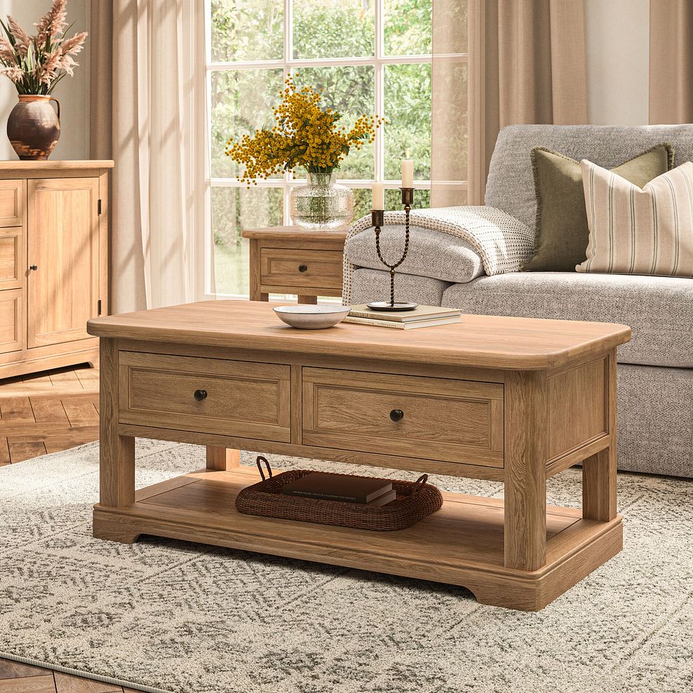 Brennan Natural Solid Oak Coffee Table 1