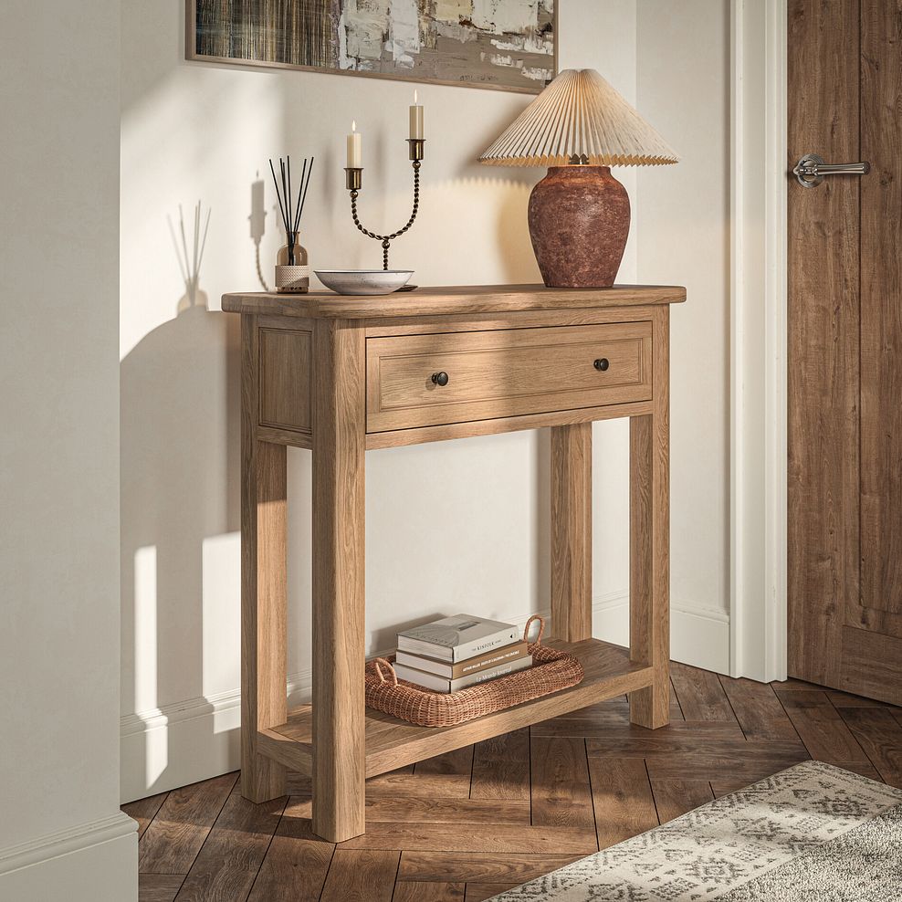 Brennan Natural Solid Oak Console Table 2