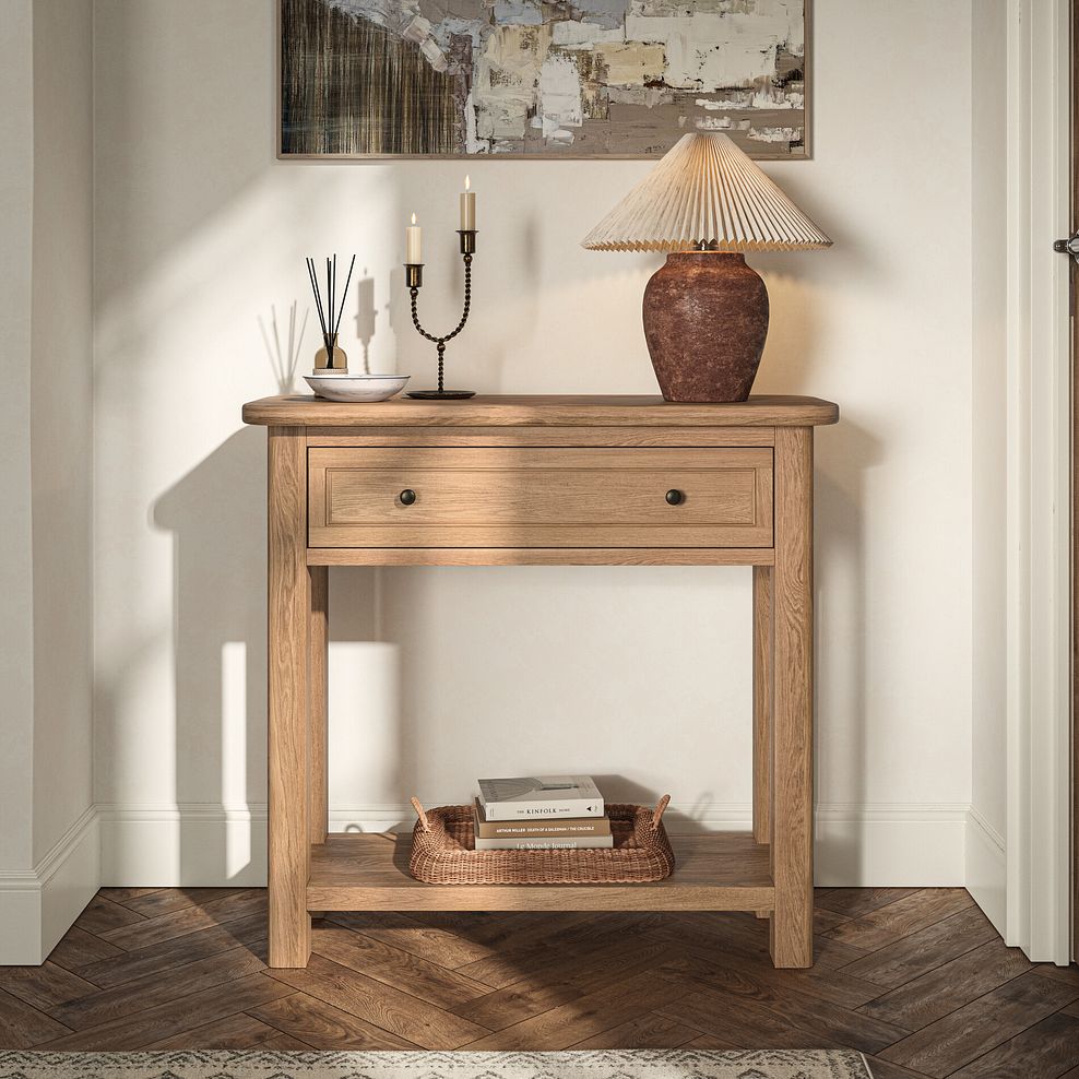 Brennan Natural Solid Oak Console Table 1
