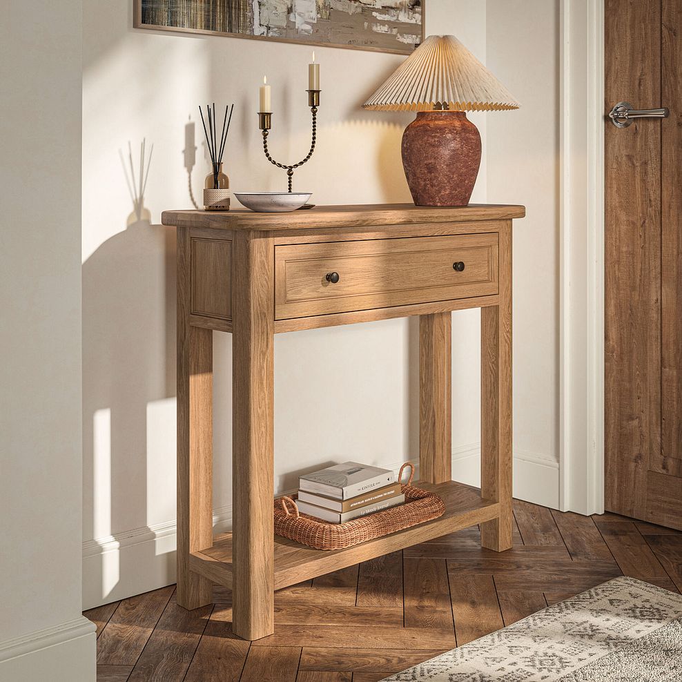 Brennan Natural Solid Oak Console Table 2