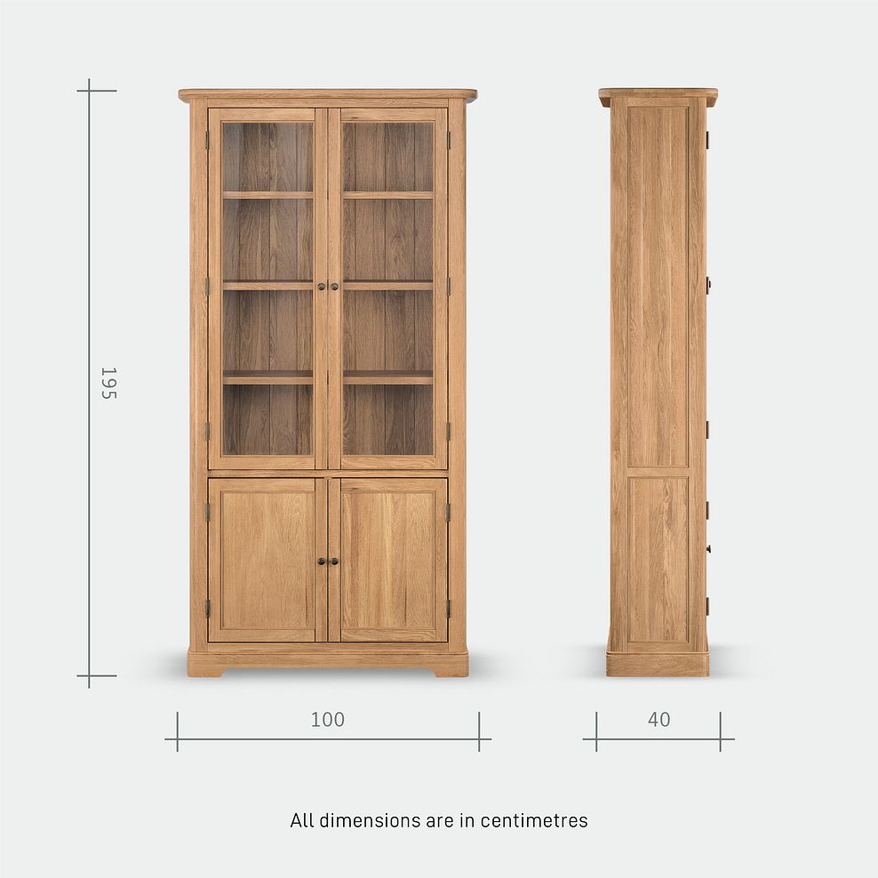 Brennan Natural Solid Oak Glazed Display Cabinet 12