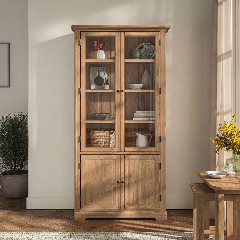 Brennan Natural Solid Oak Glazed Display Cabinet 2
