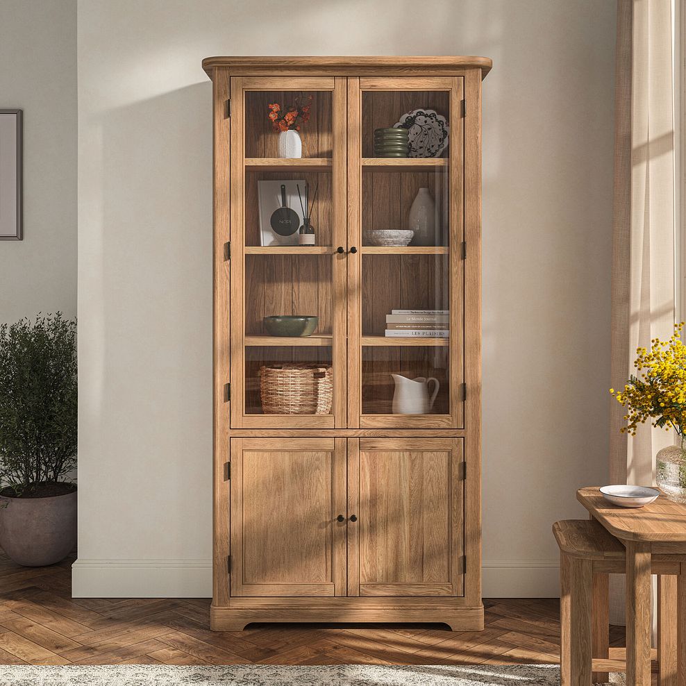Brennan Natural Solid Oak Glazed Display Cabinet 2