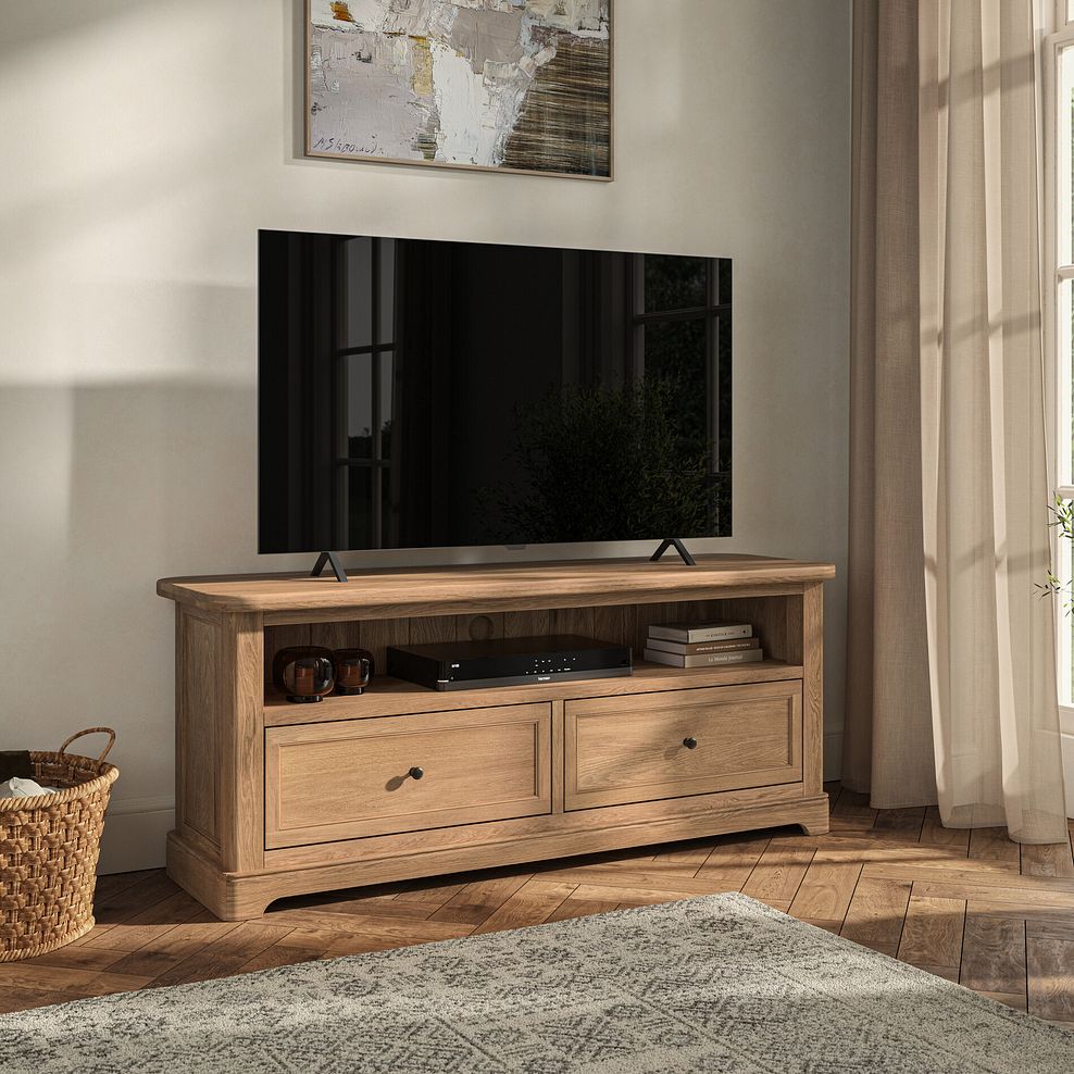 Brennan Natural Solid Oak Large TV Unit 2