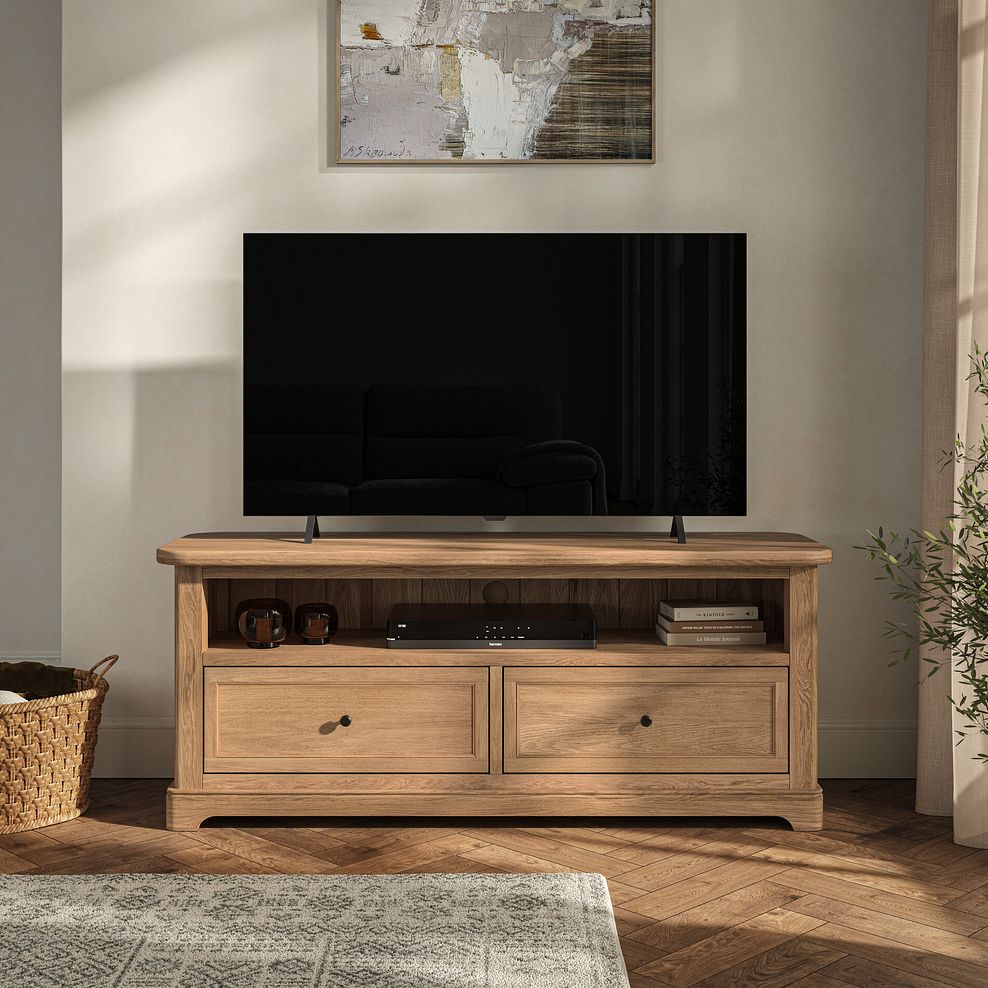 Brennan Natural Solid Oak Large TV Unit 1
