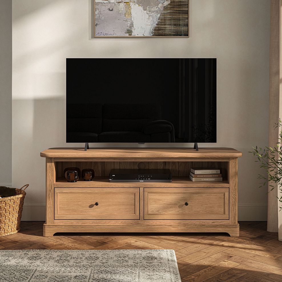 Brennan Natural Solid Oak Large TV Unit 1