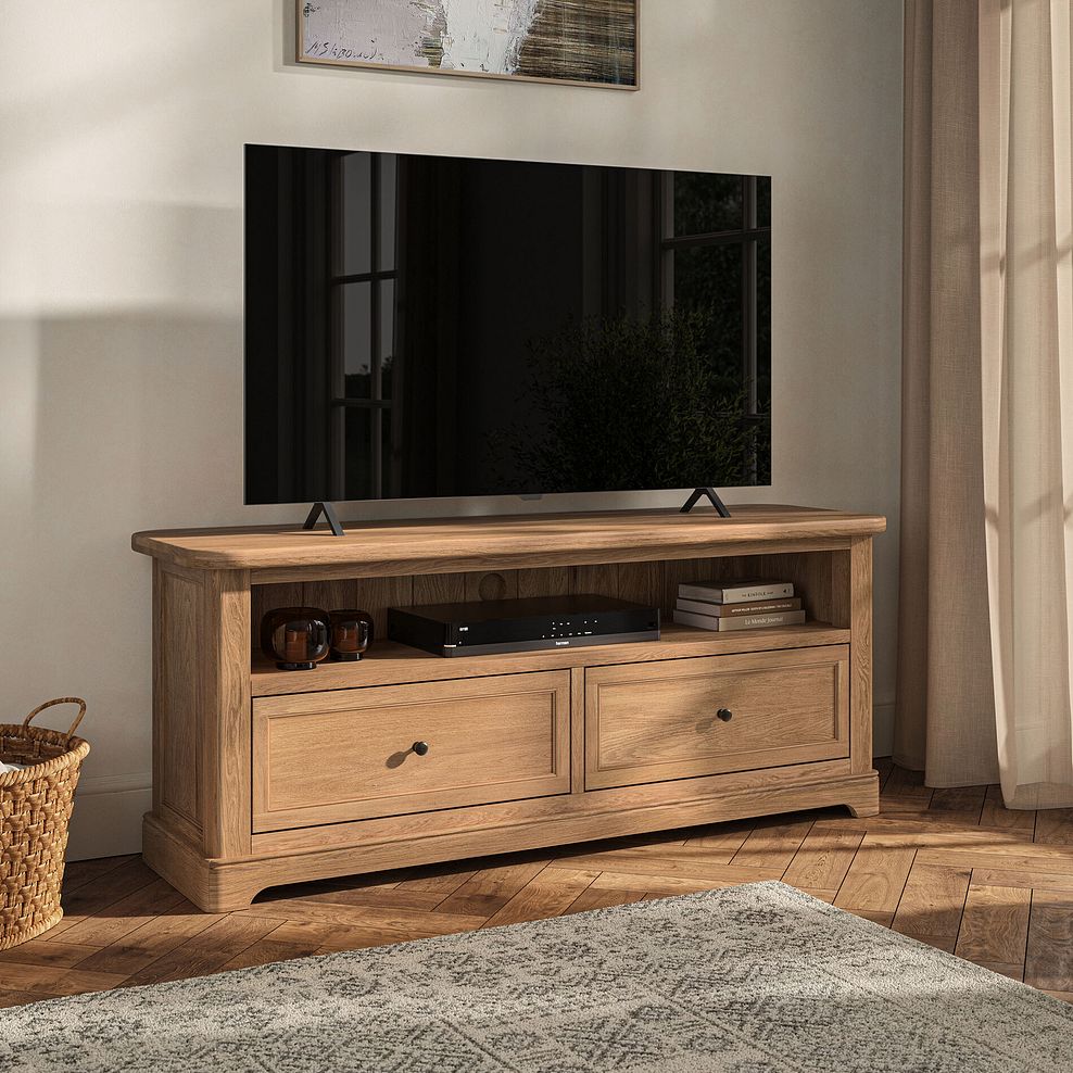 Brennan Natural Solid Oak Large TV Unit 2