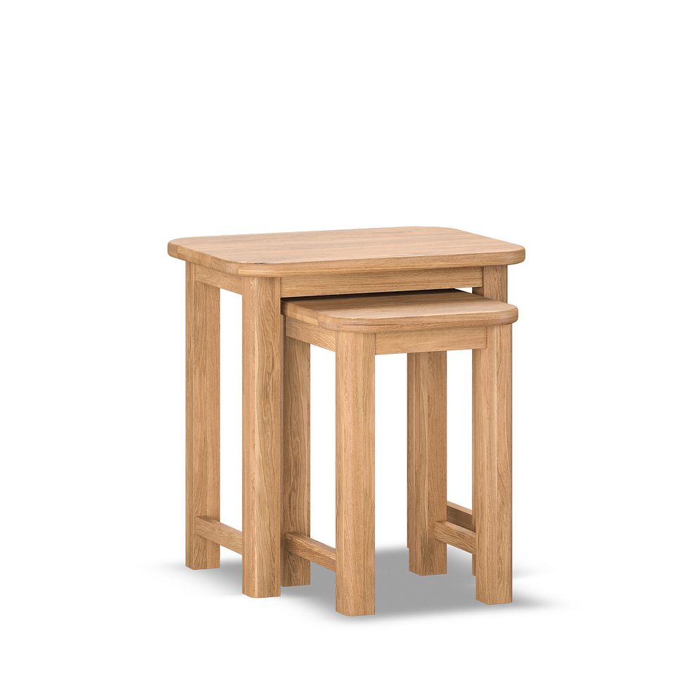 Brennan Natural Solid Oak Nest of 2 Tables 4