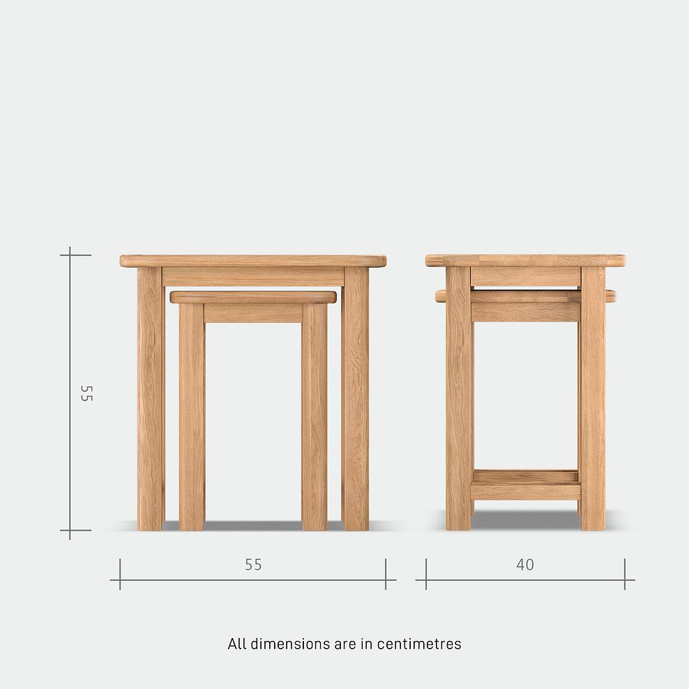 Brennan Natural Solid Oak Nest of 2 Tables 11