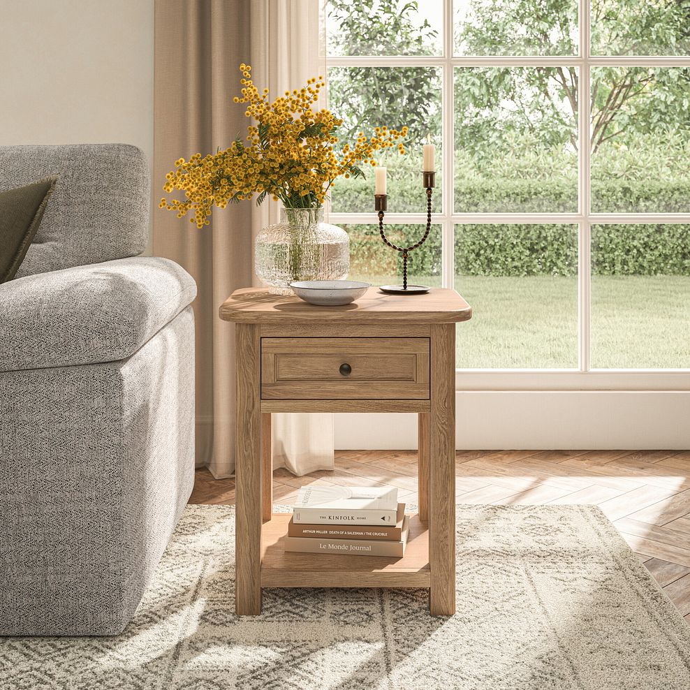 Brennan Natural Solid Oak Side Table 1