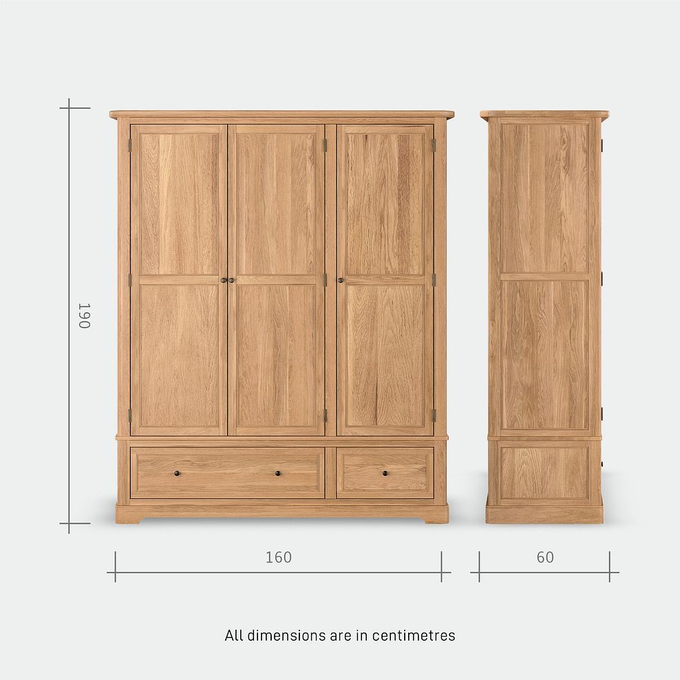 Brennan Natural Solid Oak Triple Wardrobe 11