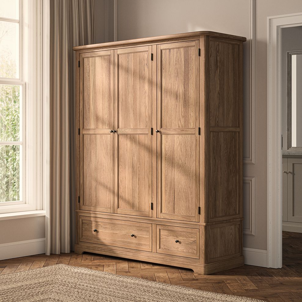 Brennan Natural Solid Oak Triple Wardrobe 1