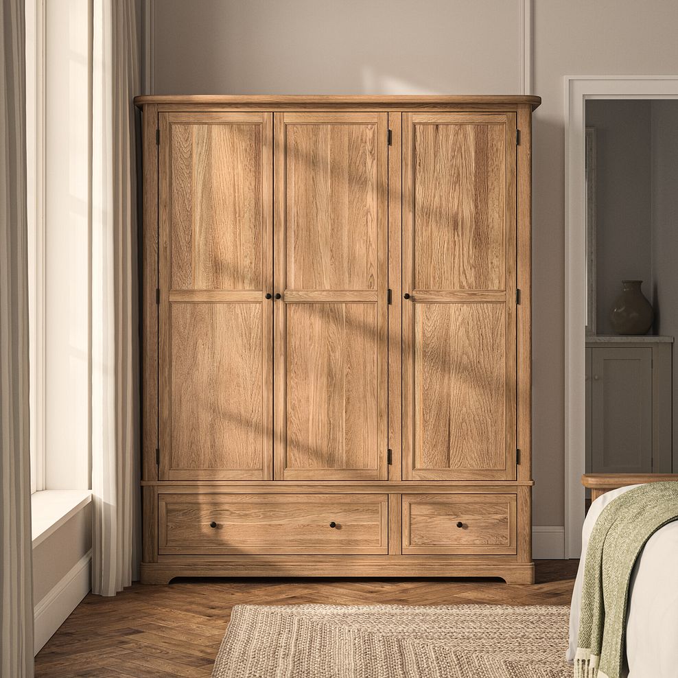 Brennan Natural Solid Oak Triple Wardrobe 2