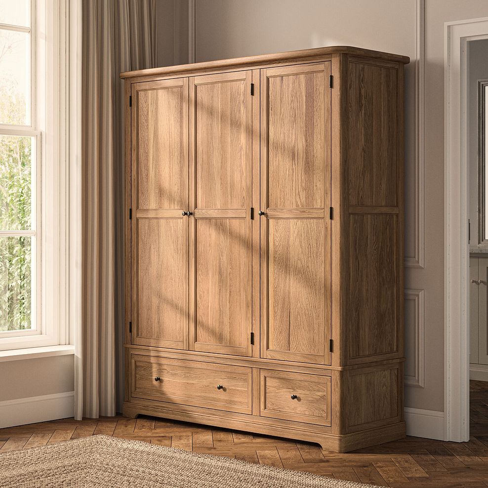 Brennan Natural Solid Oak Triple Wardrobe 1