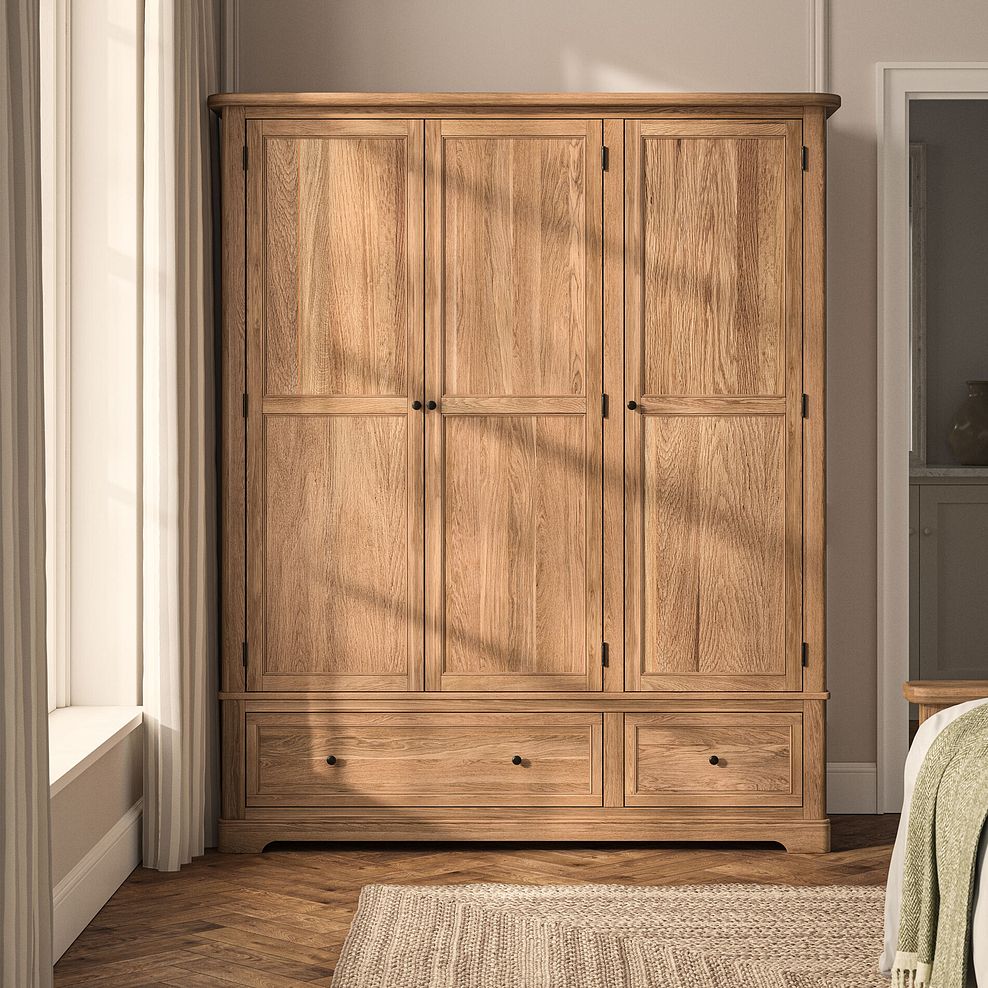Brennan Natural Solid Oak Triple Wardrobe 2
