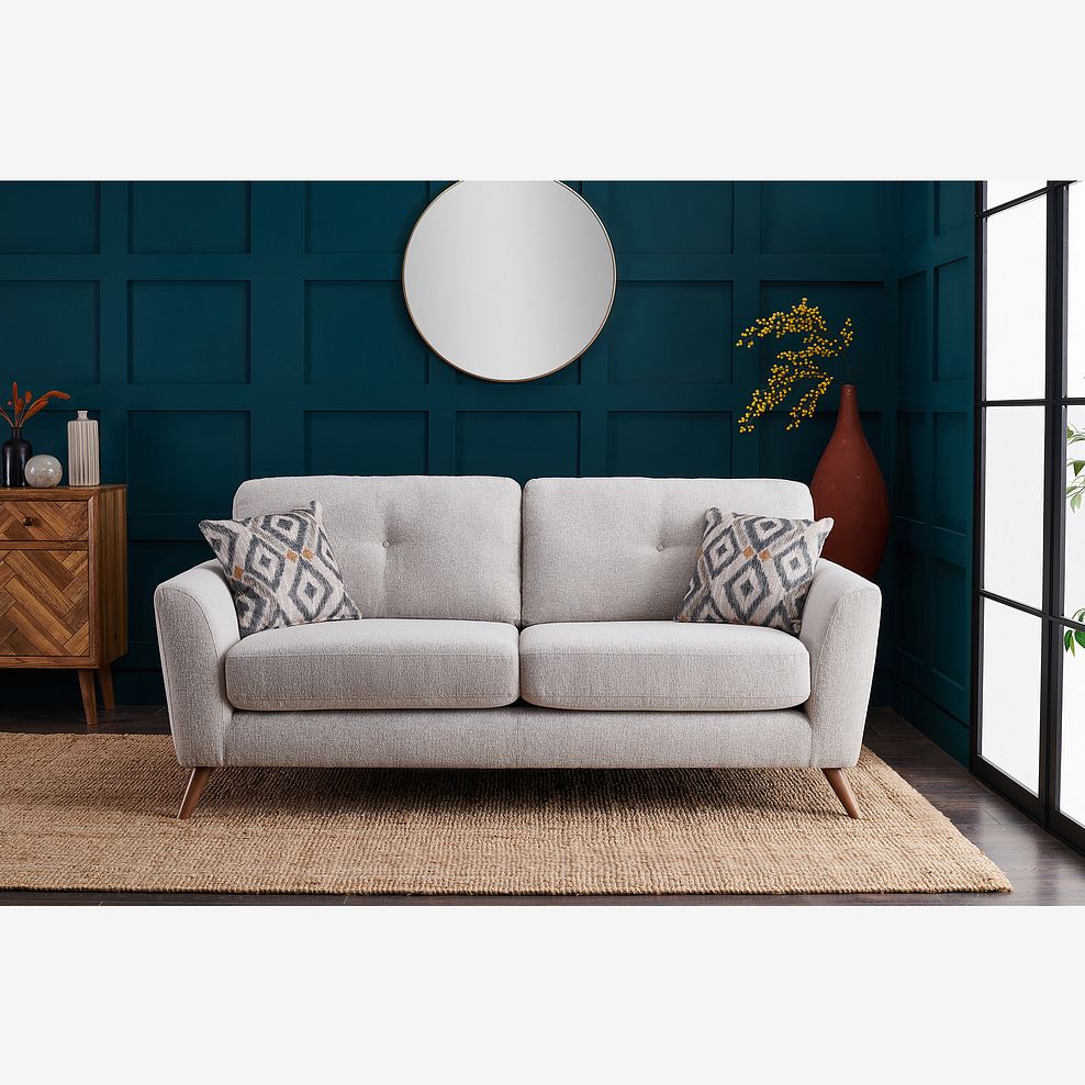 Bridgeport 3 Seater Sofa in Cream Fabric Thumbnail 2
