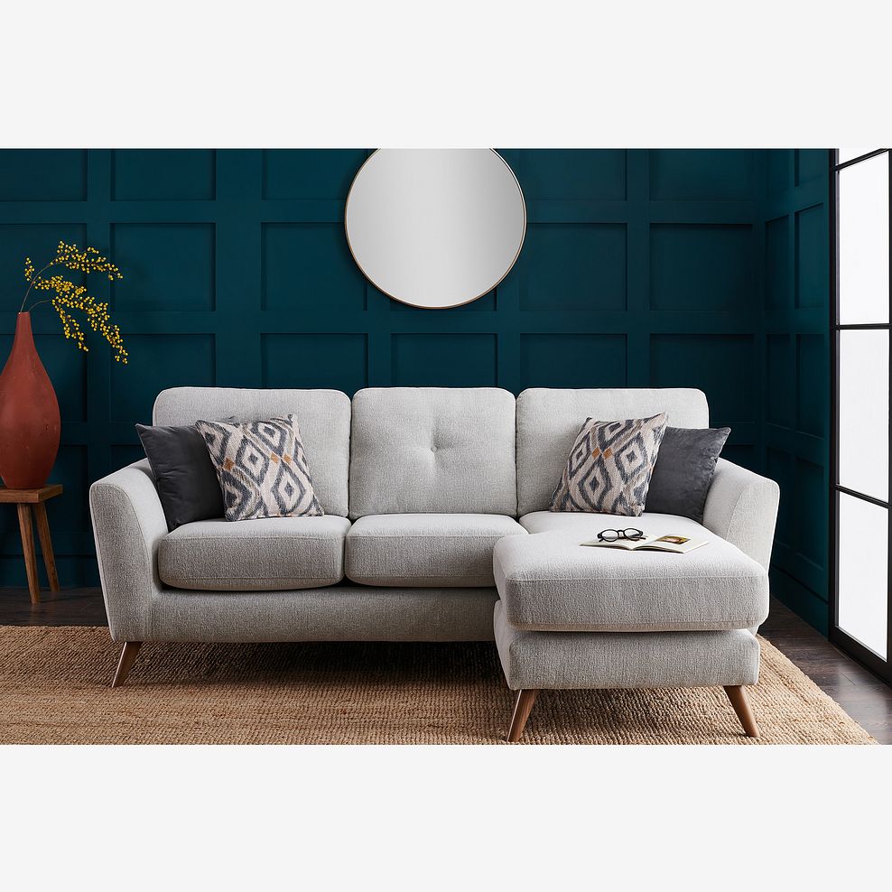 Bridgeport Right Hand Chaise Sofa in Cream Fabric 2