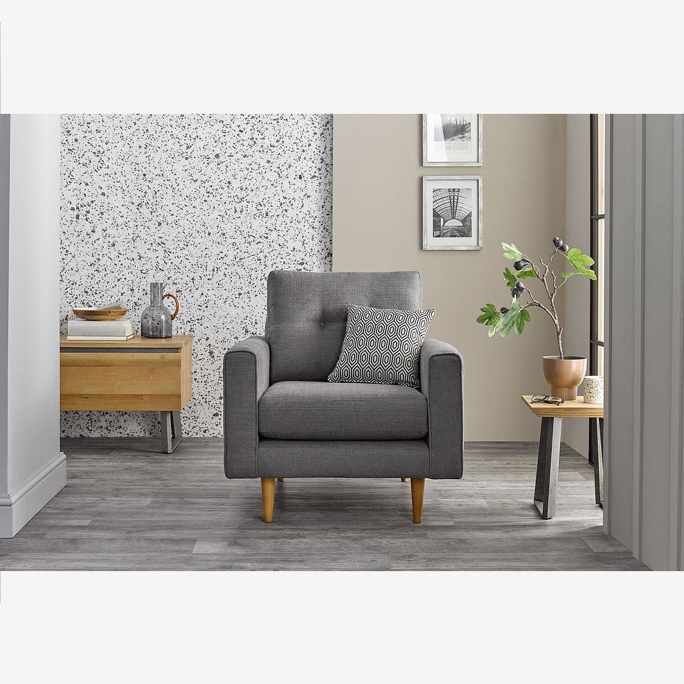 Brighton Charcoal Armchair with Charcoal Scatter 1