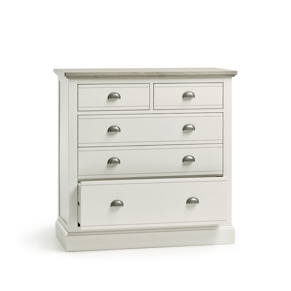 Brompton Painted Acacia and Ash Top 5 Drawer Chest (2+3) - Solid Hardwood Thumbnail 5