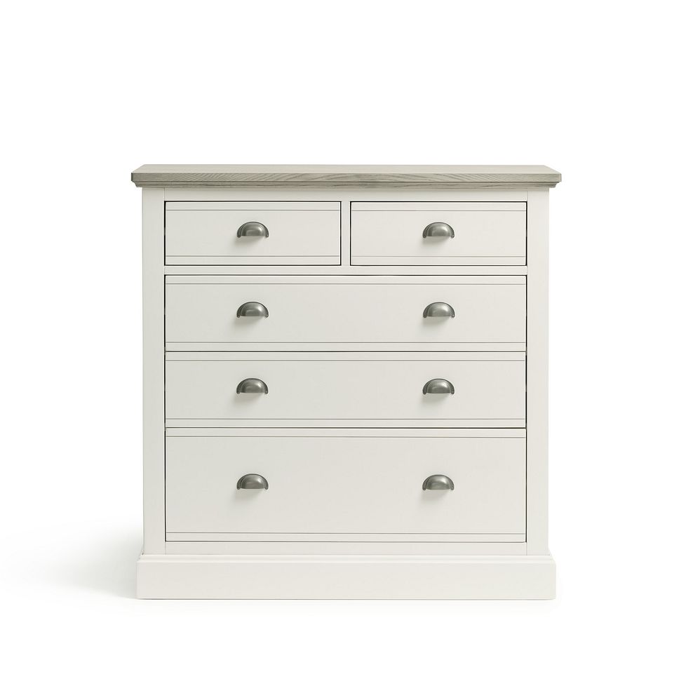 Brompton Painted Acacia and Ash Top 5 Drawer Chest (2+3) - Solid Hardwood 4