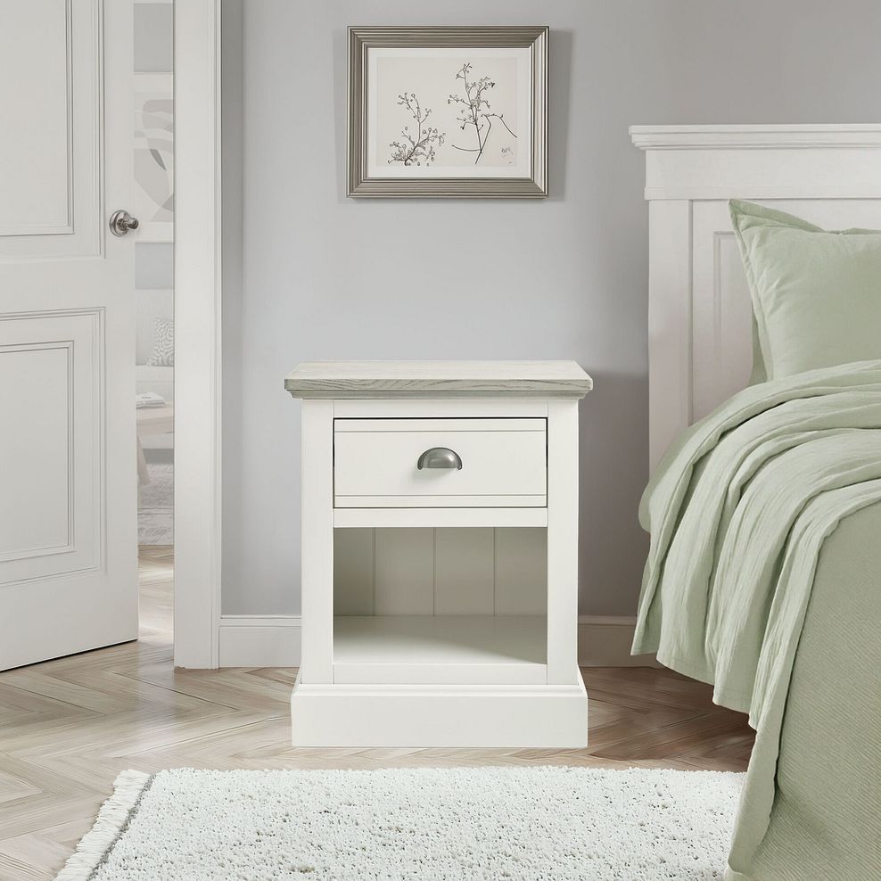 Brompton Painted Acacia and Ash Top Side Table - Solid Hardwood 9