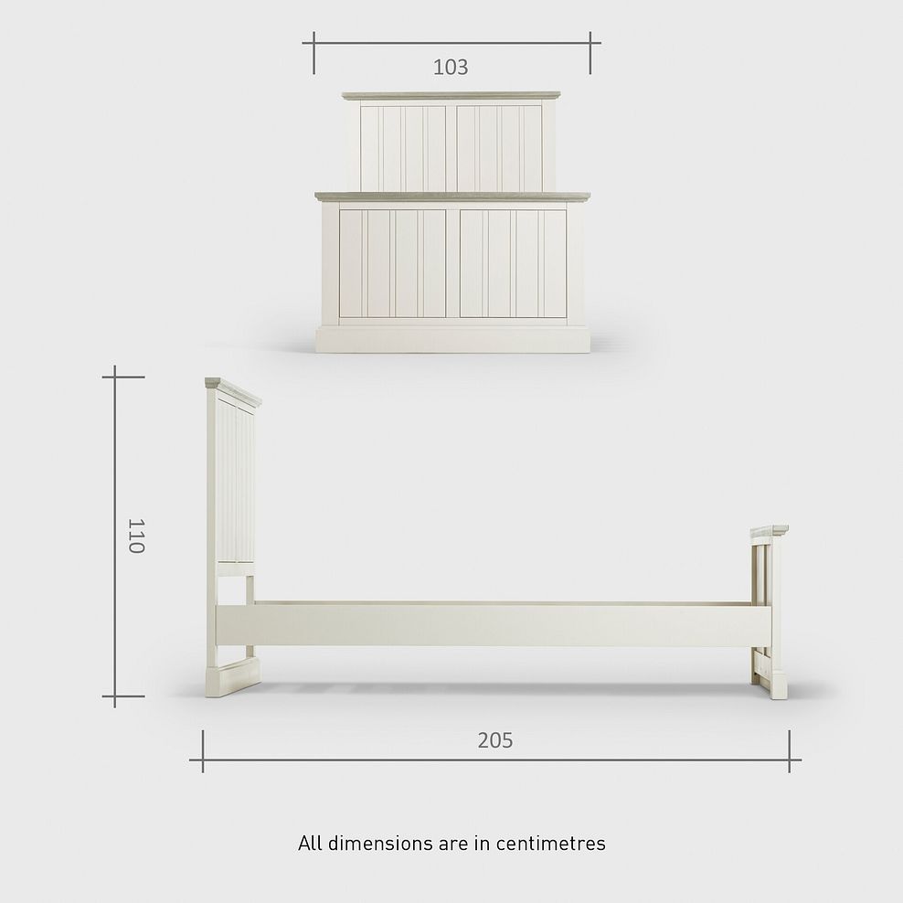 Brompton Painted Acacia and Ash Top Single Bed - Solid Hardwood 10