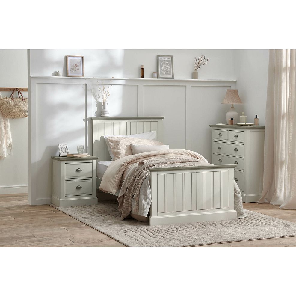 Brompton Painted Acacia and Ash Top Single Bed - Solid Hardwood 2