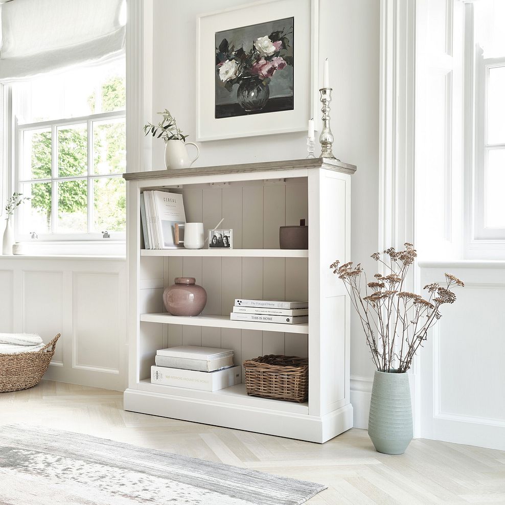 Brompton Painted Acacia and Ash Top Small Bookcase - Solid Hardwood 2