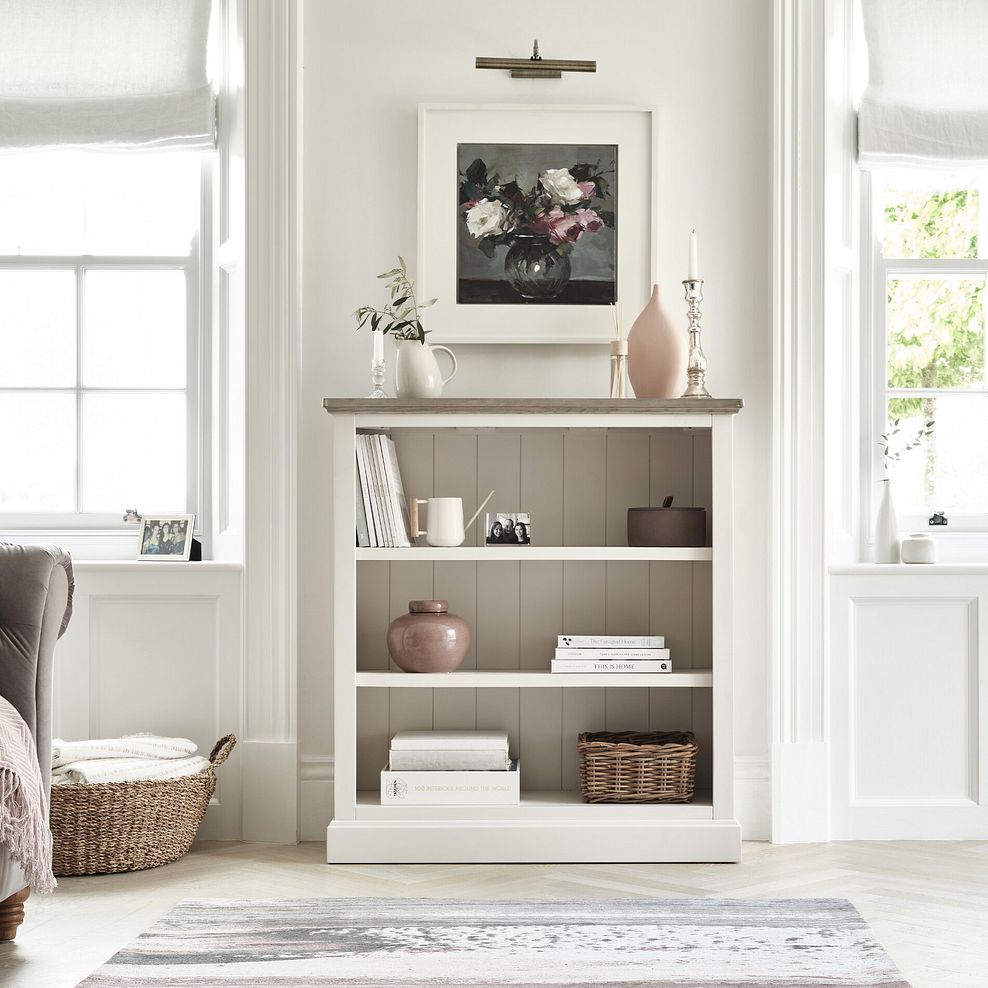 Brompton Painted Acacia and Ash Top Small Bookcase - Solid Hardwood 1