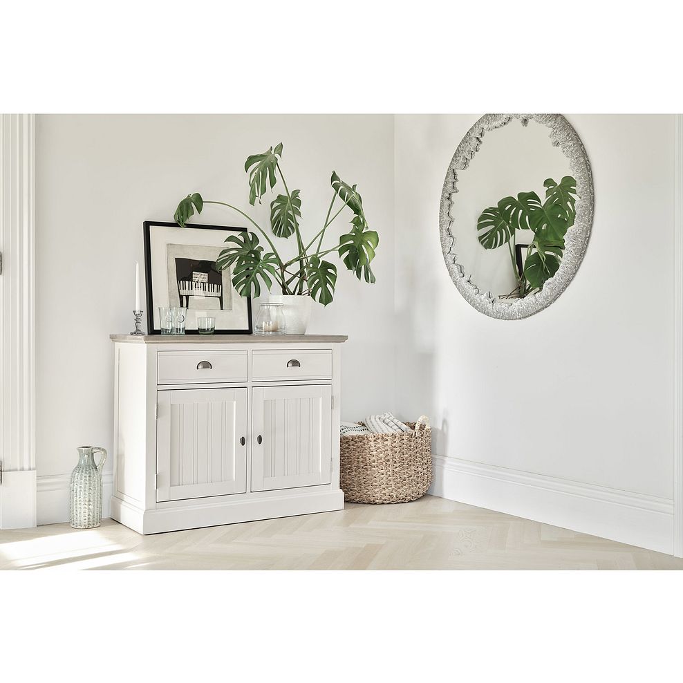 Brompton Painted Acacia and Ash Top Small Sideboard - Solid Hardwood 1