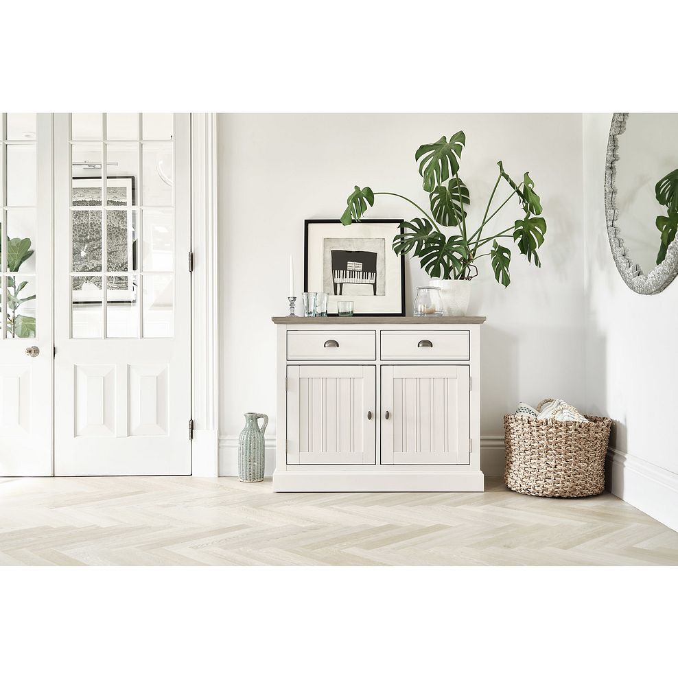 Brompton Painted Acacia and Ash Top Small Sideboard - Solid Hardwood 2