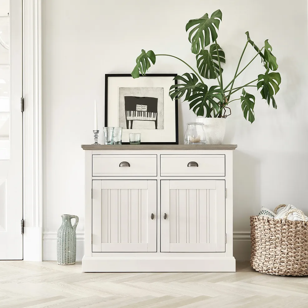 Brompton Painted Acacia and Ash Top Small Sideboard - Solid Hardwood 1