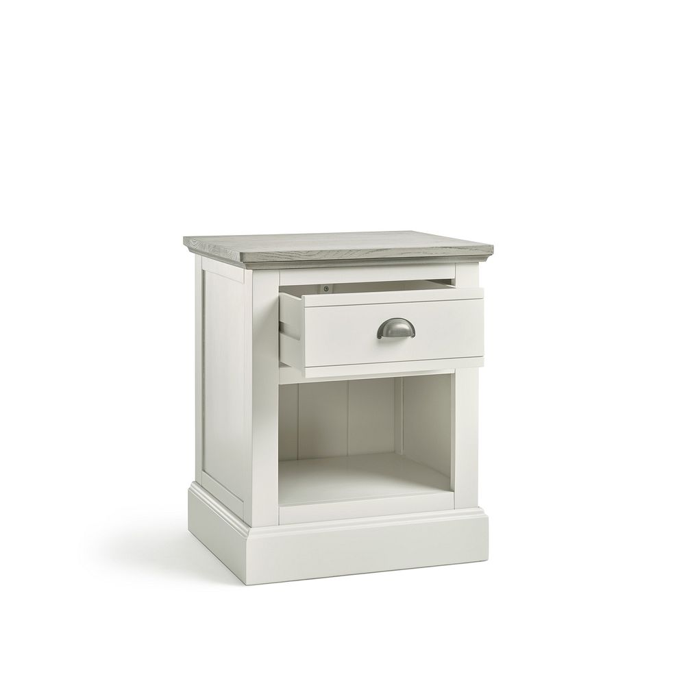 Brompton Painted Acacia and Ash Top 1 Drawer Bedside Table - Solid Hardwood 5