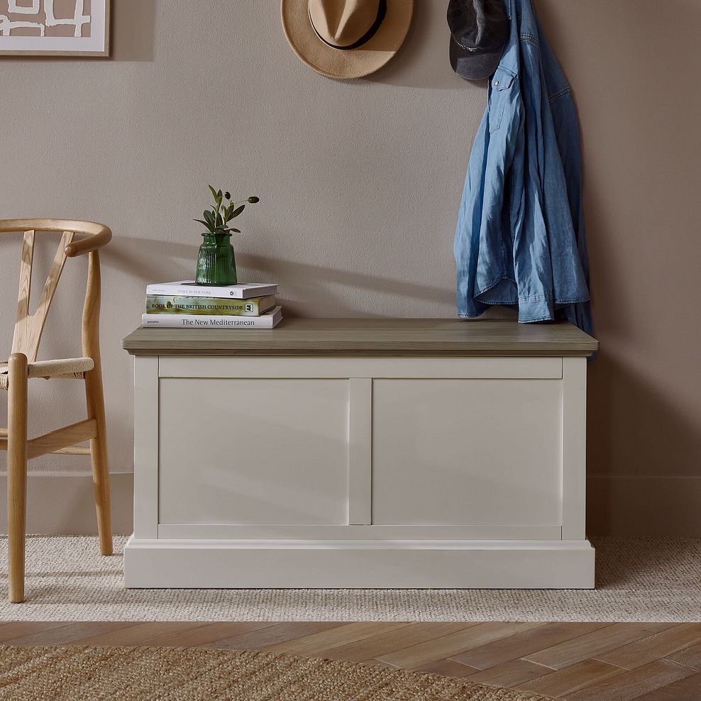 Brompton Painted Acacia and Ash Top Blanket Box - Solid Hardwood 1