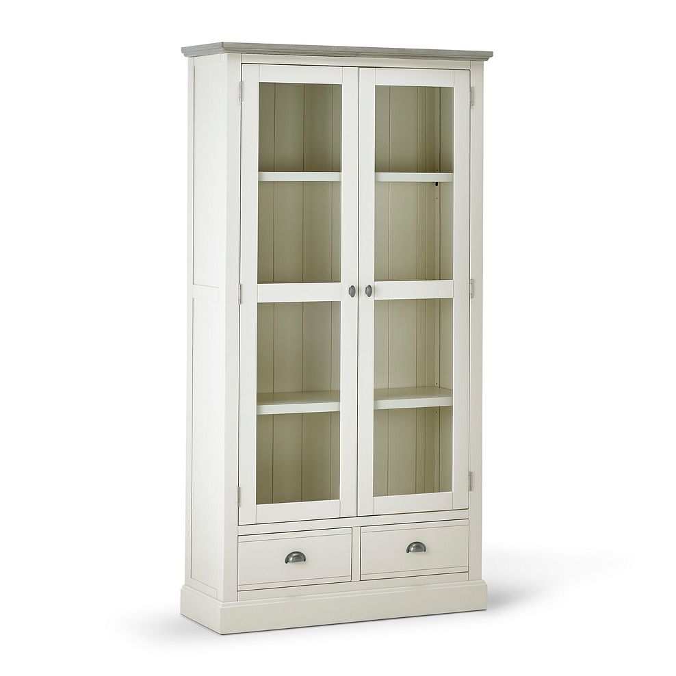 Brompton Painted Acacia and Ash Top Display Cabinet - Solid Hardwood 3
