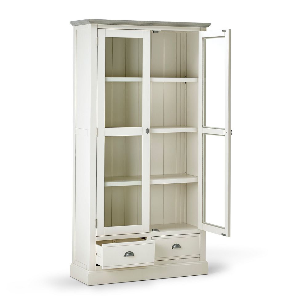 Brompton Painted Acacia and Ash Top Display Cabinet - Solid Hardwood 4