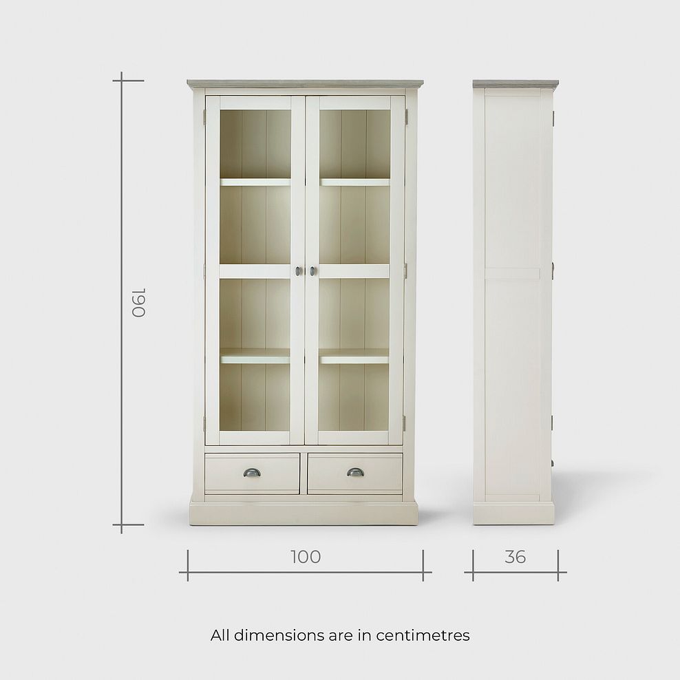 Brompton Painted Acacia and Ash Top Display Cabinet - Solid Hardwood 13